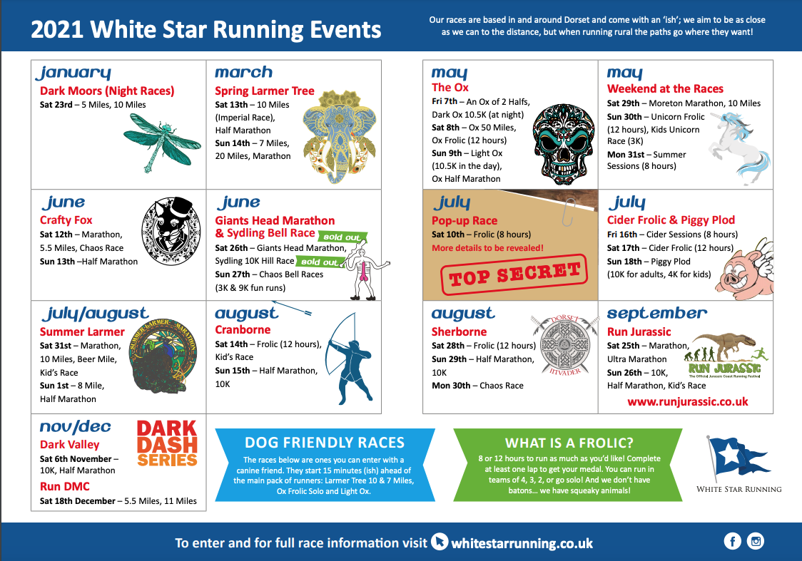 White Star Running Race Calendar 2021